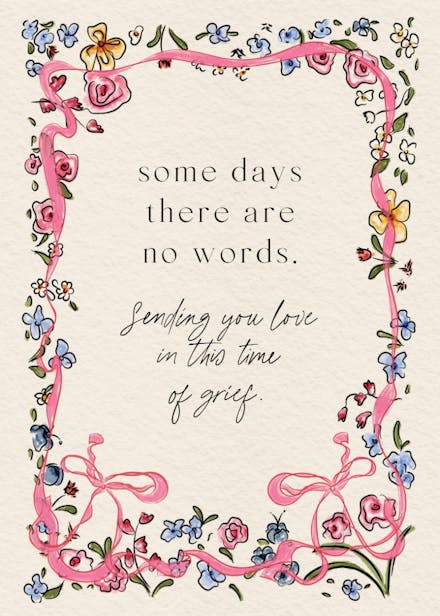 Flourished love - sympathy & condolences card