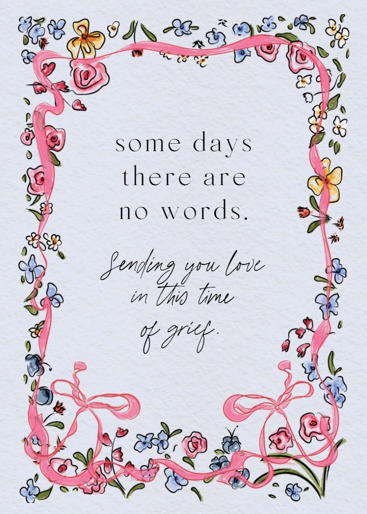 Flourished love - sympathy & condolences card