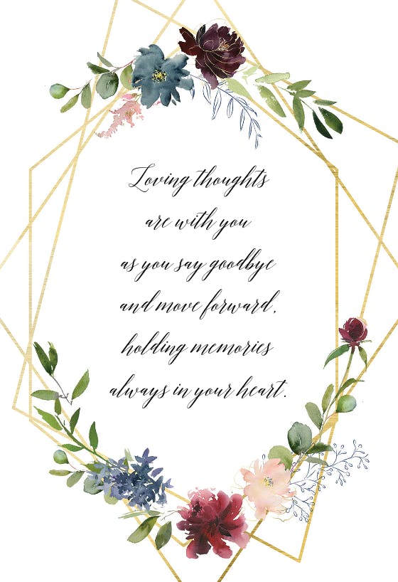 Geometric & flowers - sympathy & condolences card