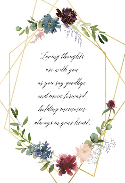 Geometric & flowers - sympathy & condolences card