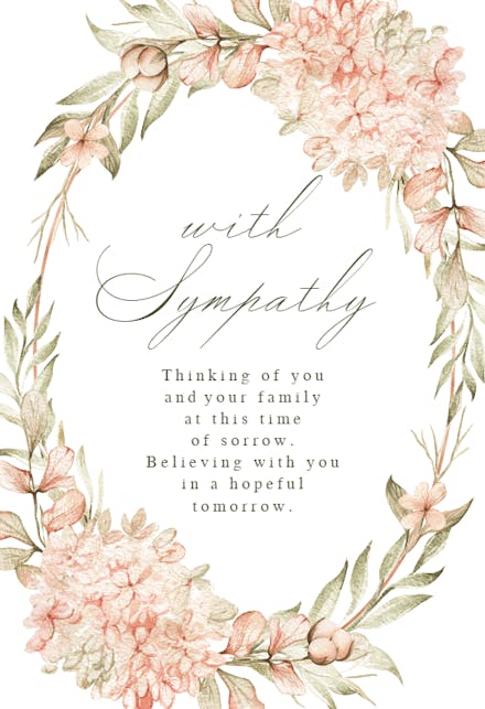 Hydrangea Frame - Sympathy & Condolences Card