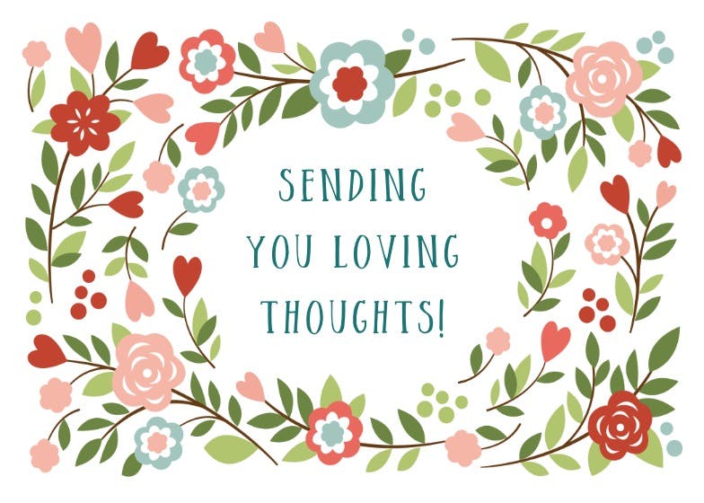 Loving thoughts -  tarjeta de pensamientos y sentimientos