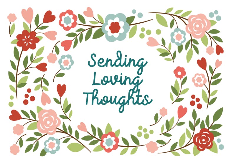 Loving thoughts -  tarjeta de pérdida de un ser querido