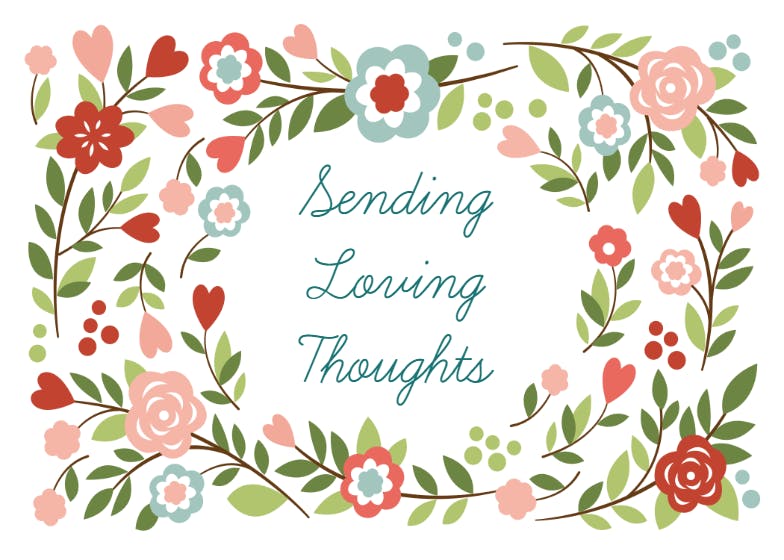 Loving thoughts -  tarjeta de pérdida de un ser querido