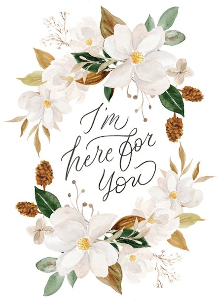 Magnolia blooms - sympathy & condolences card