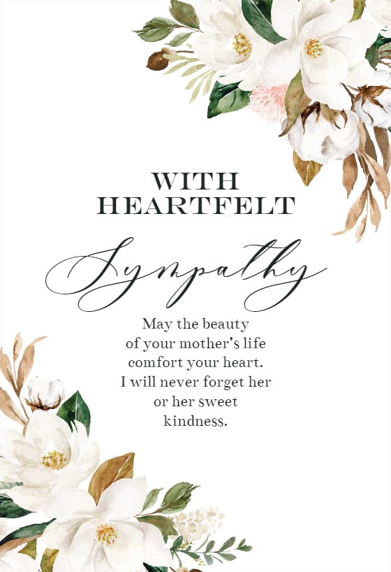 Magnolia elegance - tarjeta de condolencias