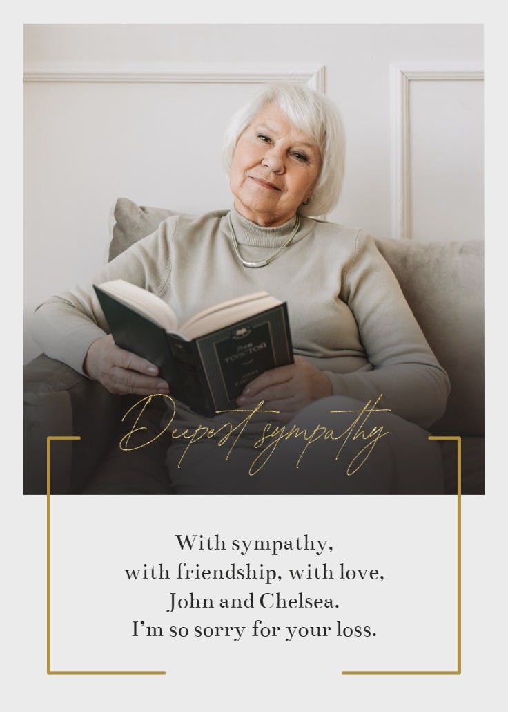 Memorial moment - sympathy & condolences card