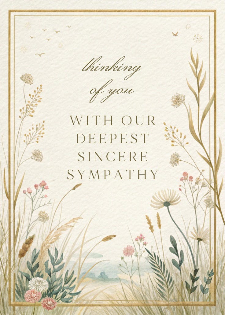 Nature's love - sympathy & condolences card