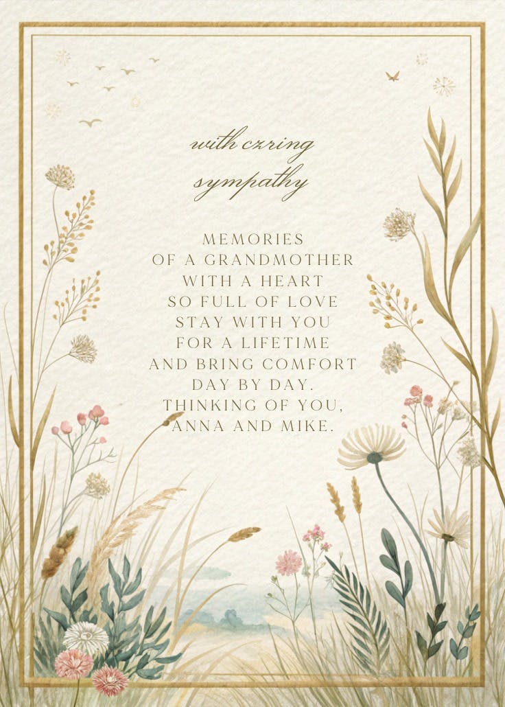 Nature's love - sympathy & condolences card