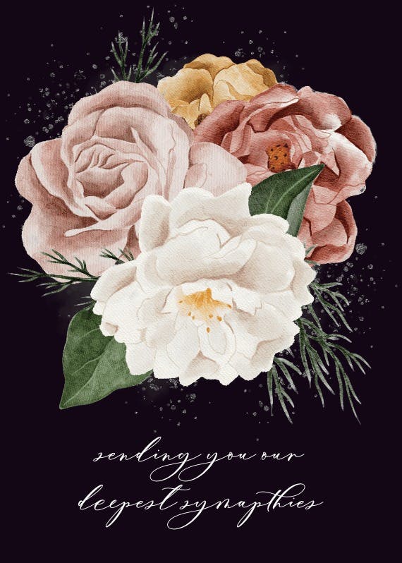 Nocturnal flowers - sympathy & condolences card