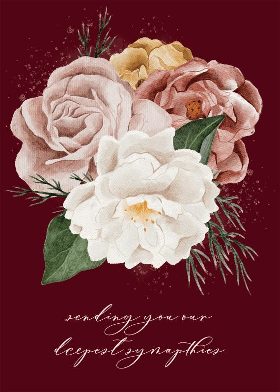 Nocturnal flowers - tarjeta de condolencias