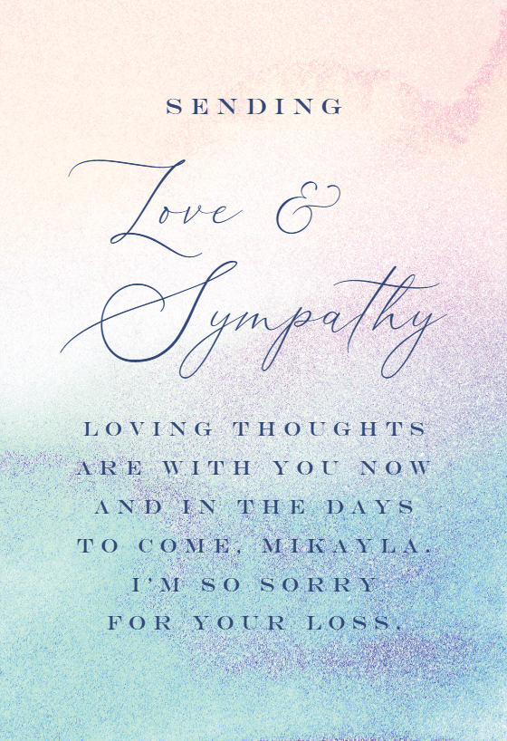 Ombre Color Palette Sympathy & Condolences Card Greetings Island