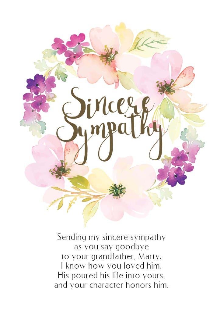 Pastel presence - sympathy & condolences card