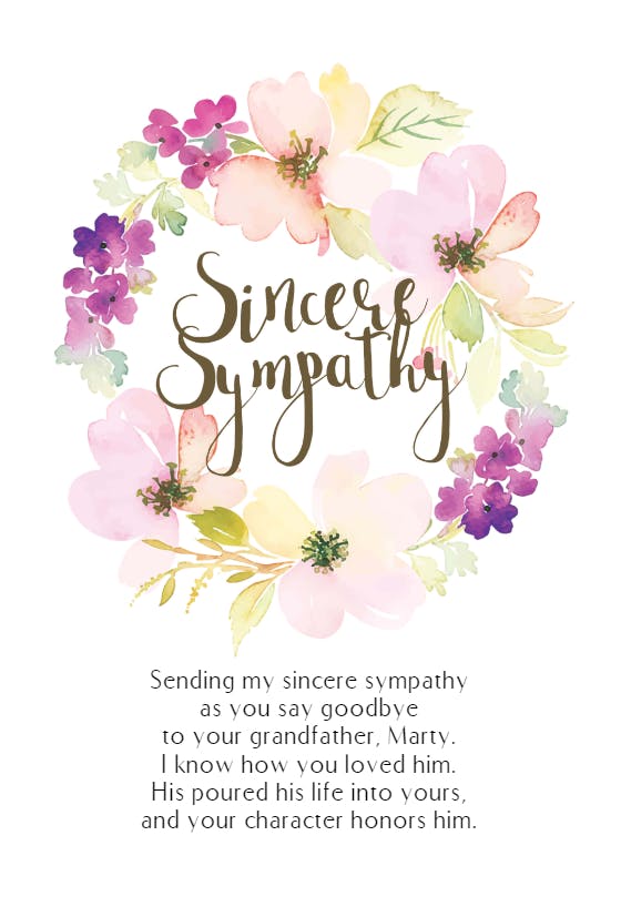 Pastel presence - sympathy & condolences card