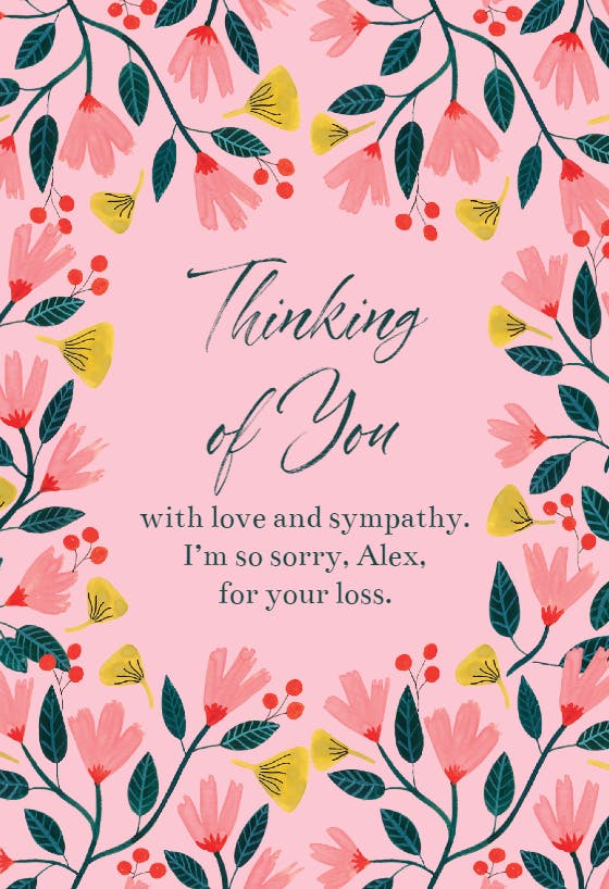 Peeking into pink - tarjeta de condolencias