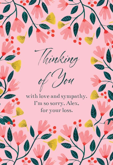 Peeking Into Pink - Sympathy & Condolences Card (Free) | Greetings Island