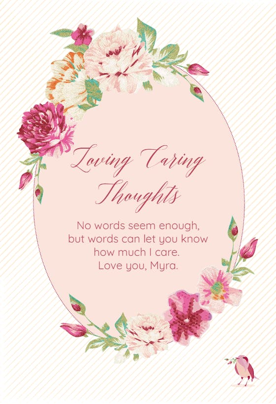 Pink flowers -  tarjeta de condolencias