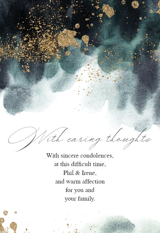 Powder abstract - sympathy & condolences card