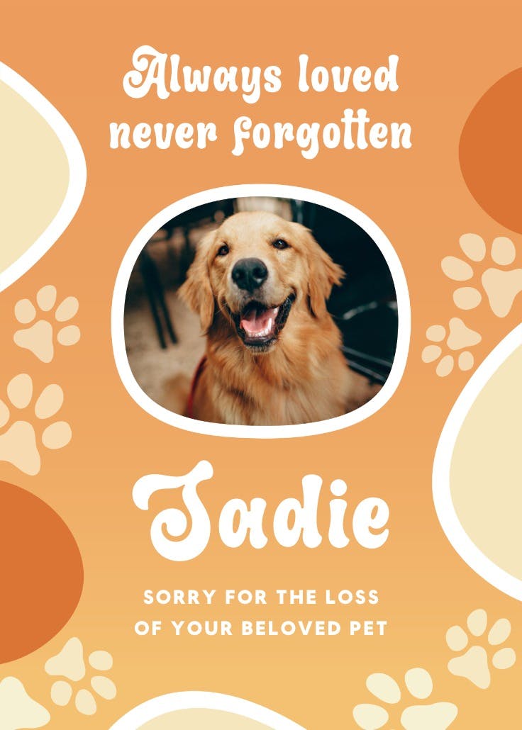 Pup prints -  tarjeta de pérdida de una mascota