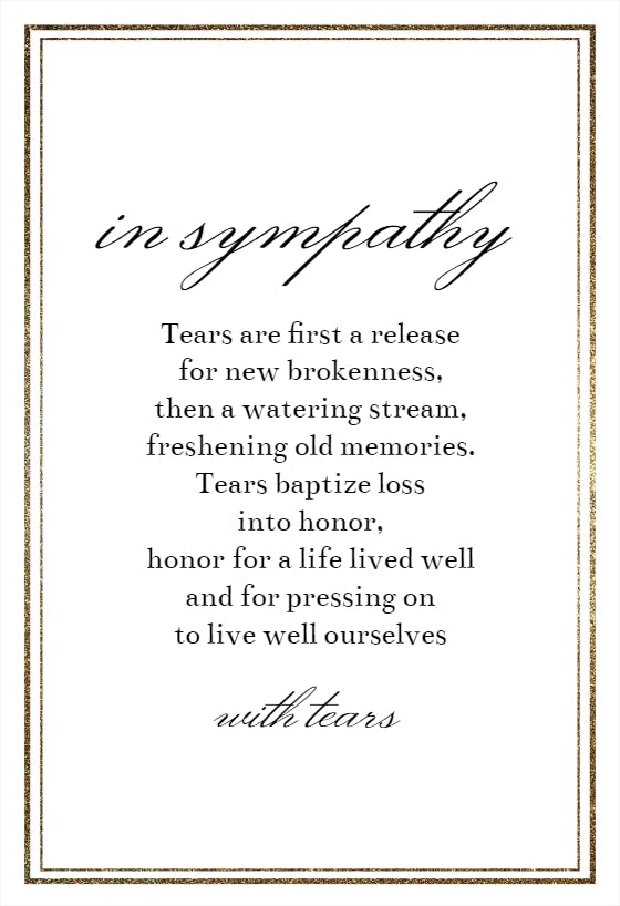 Quiet quotation - sympathy & condolences card