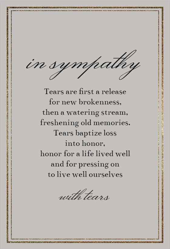 Quiet quotation - sympathy & condolences card