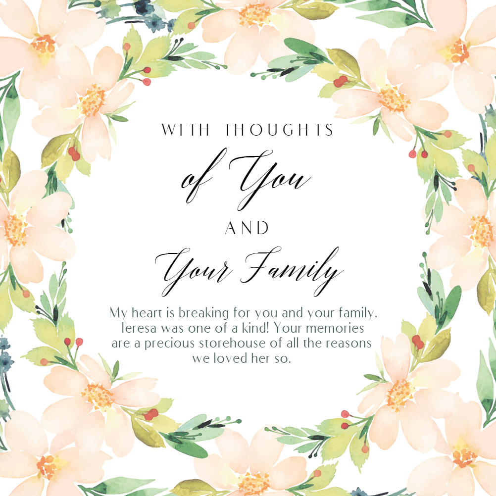 Pastel Autumn flowers - Sympathy & Condolences Card | Greetings Island