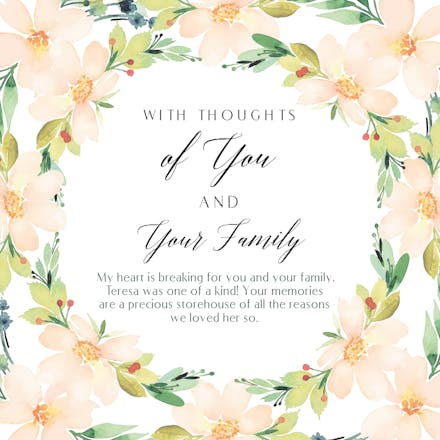 Reflective Floral - Sympathy & Condolences Card