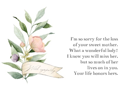 Ribboned Stem - Sympathy & Condolences Card