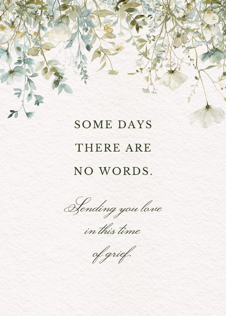 Sage leaves - sympathy & condolences card