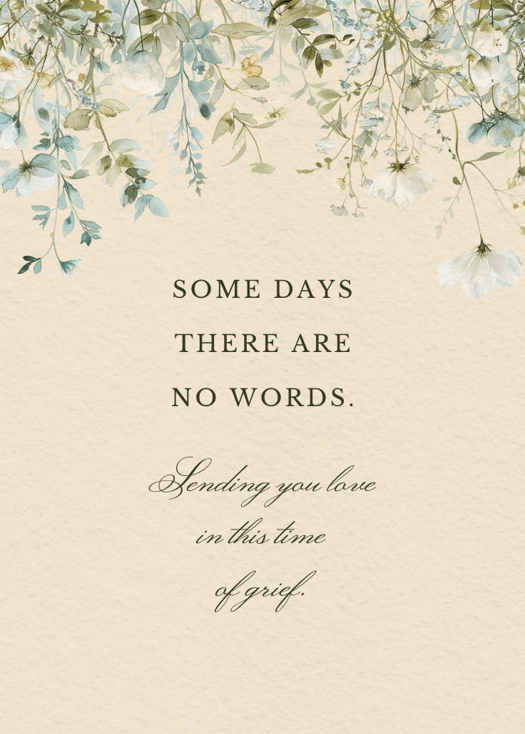 Sage leaves - sympathy & condolences card