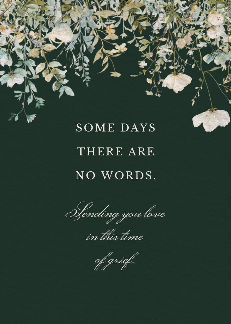 Sage leaves - sympathy & condolences card