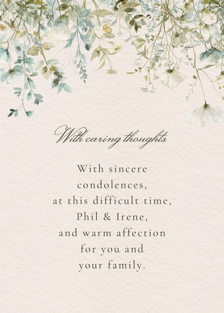 Sage leaves - tarjeta de condolencias