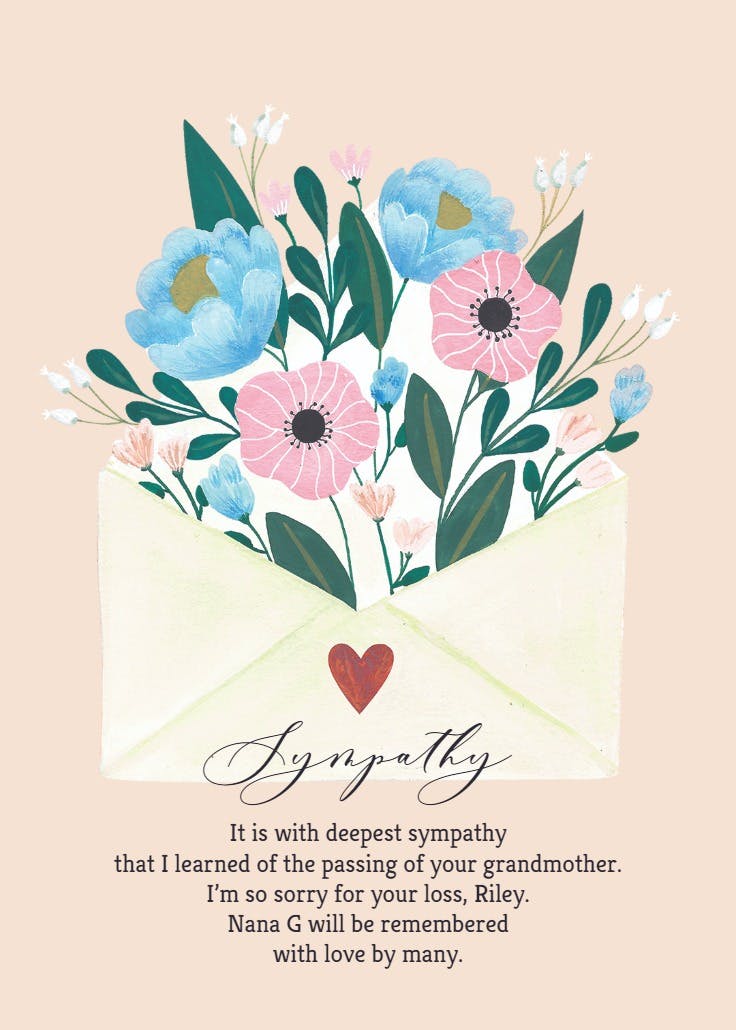 Sending sympathy - sympathy & condolences card