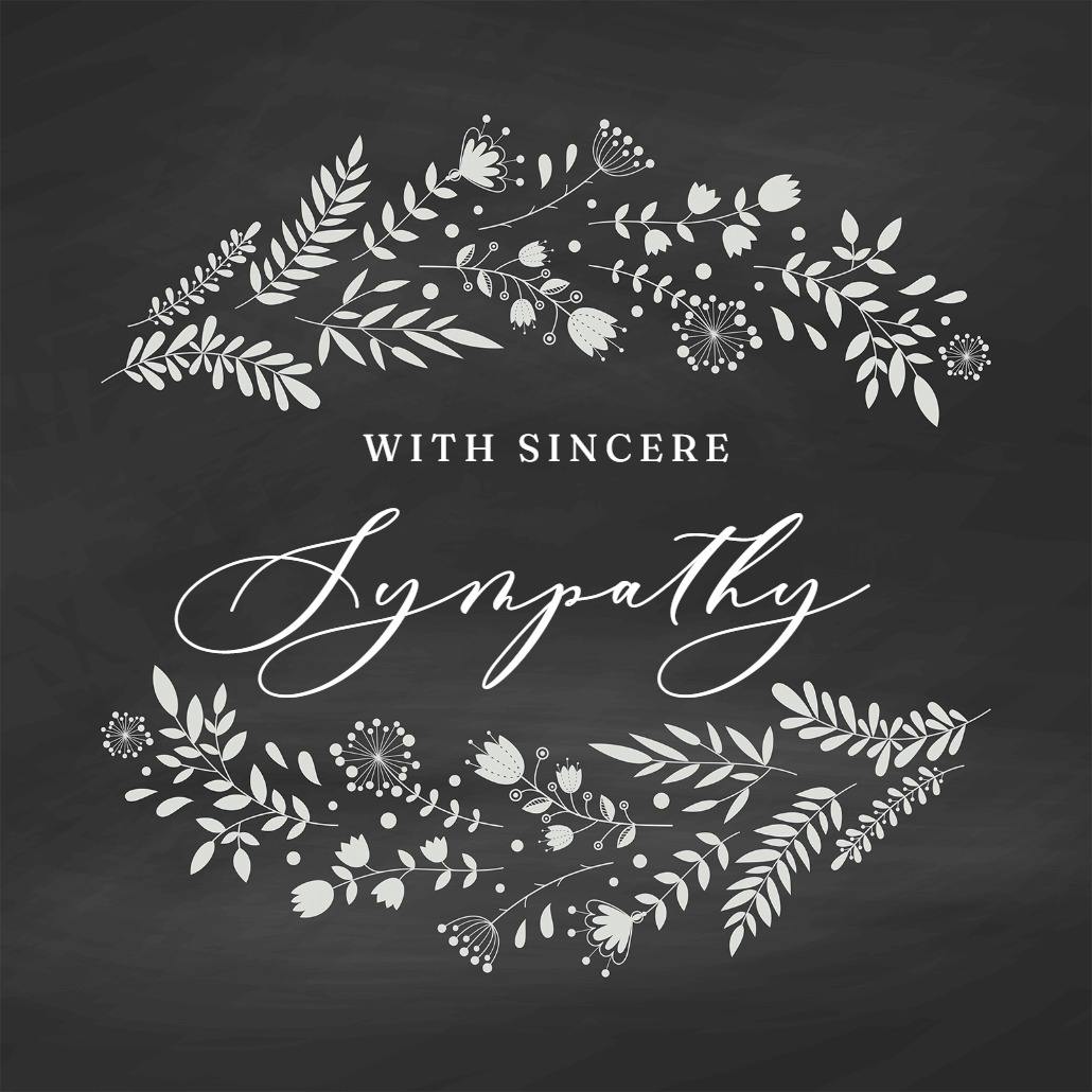 Simply natural - sympathy & condolences card