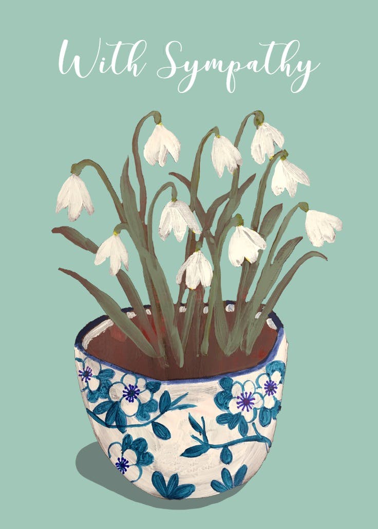 Snowdrops - sympathy & condolences card