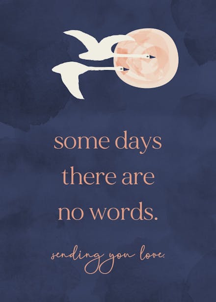 Some days - sympathy & condolences card