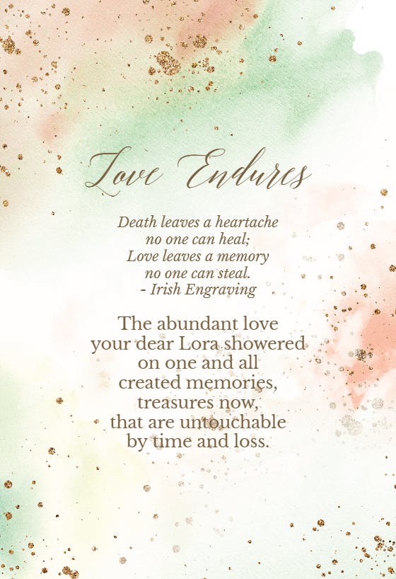 Sparkles and splashes - sympathy & condolences card