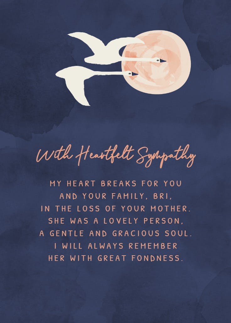 Speechless - sympathy & condolences card