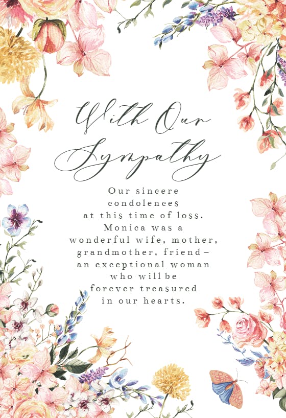 Spring profusion - sympathy & condolences card
