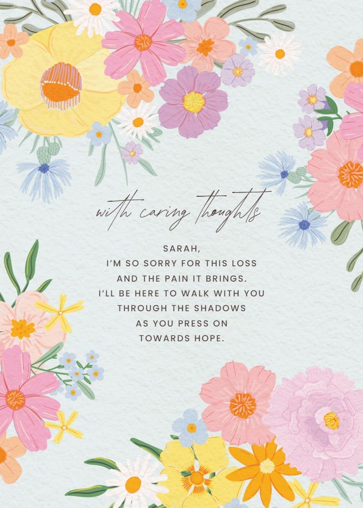 Stylized florals - thinking of you card