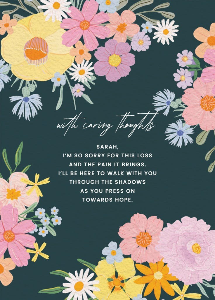 Stylized florals - thinking of you card