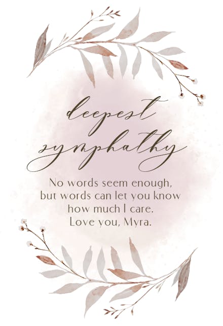 Subtle Greenery - Sympathy & Condolences Card