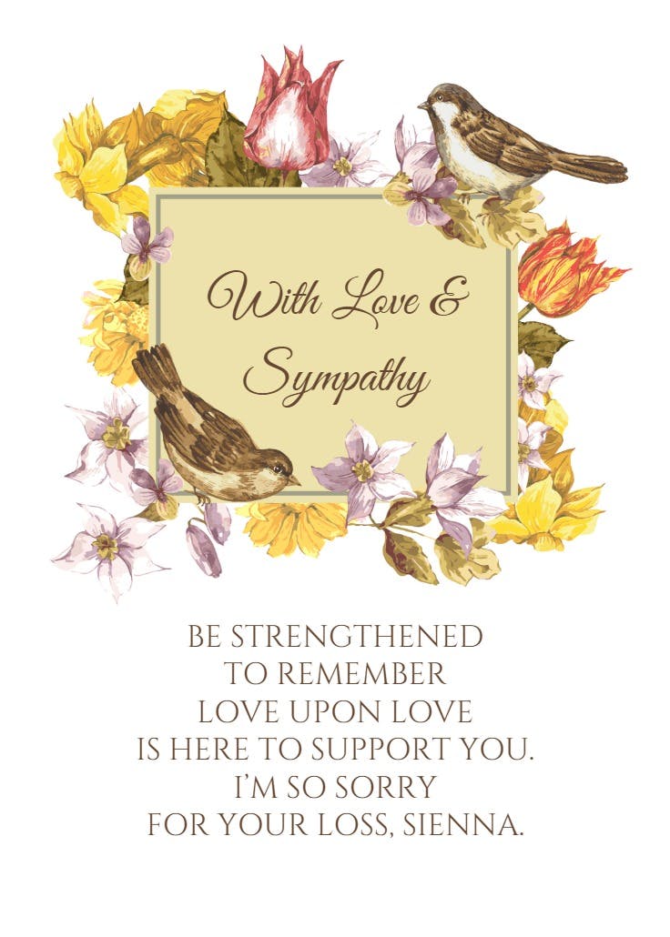 Sweet singers - sympathy & condolences card