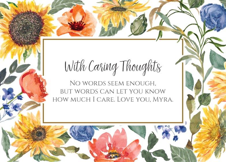 Vivid floral paint - sympathy & condolences card