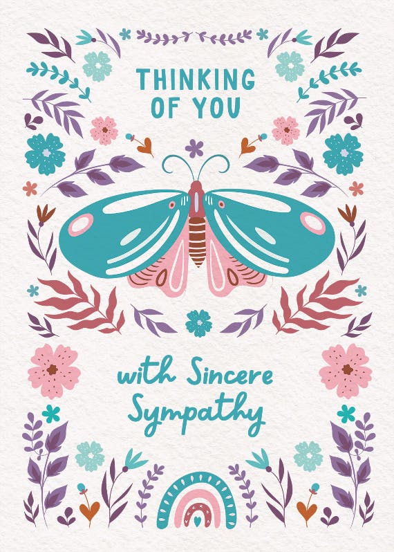 Wings & whimsy - sympathy & condolences card