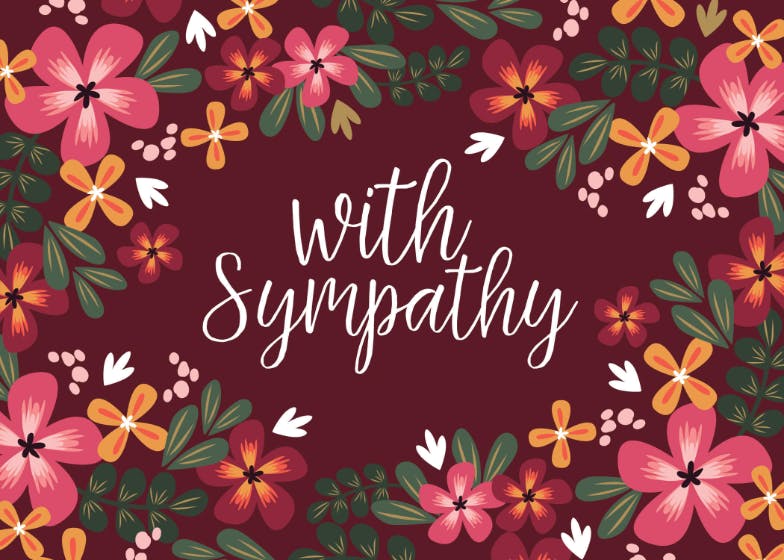 With sympathy - sorry for your loss card