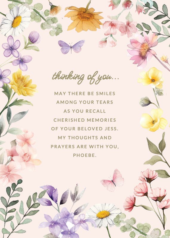 Wonderful florals -  tarjeta de condolencias