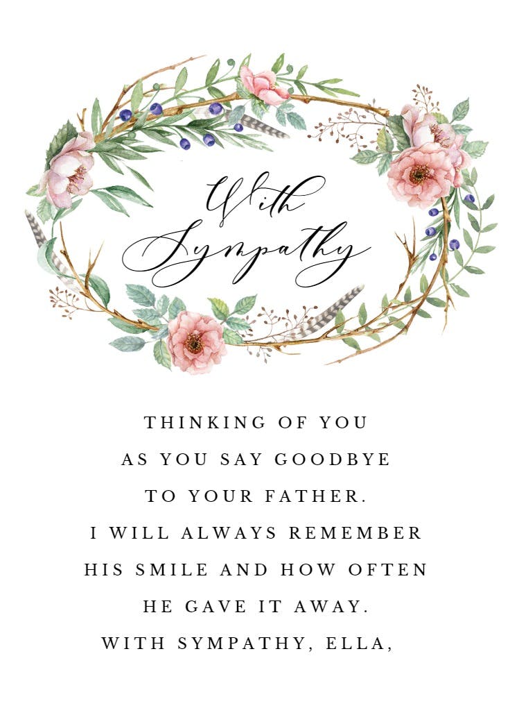 Woodland circlet - sympathy & condolences card