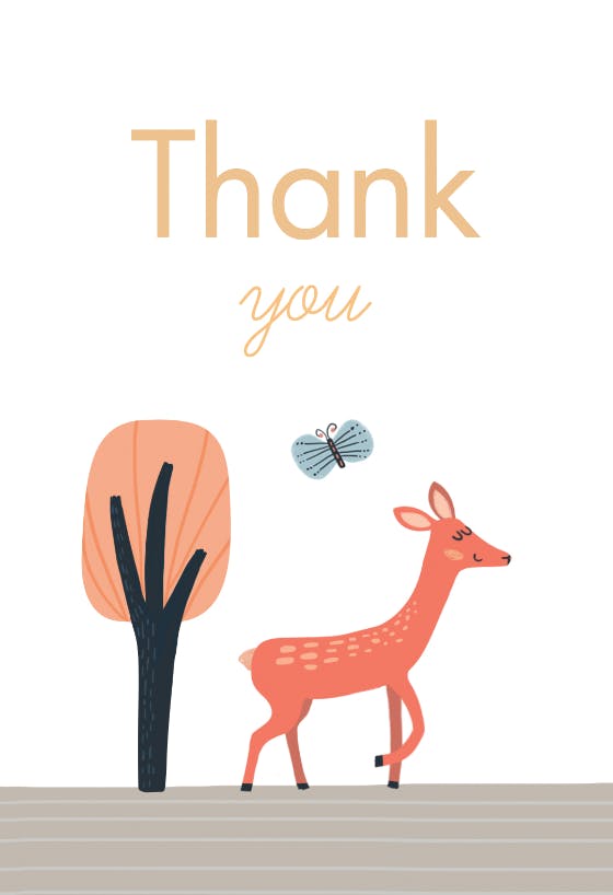 Baby deer - baby shower thank you card
