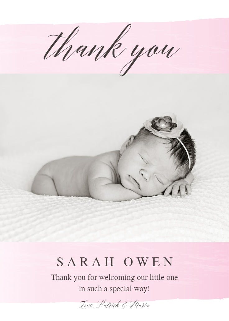 Baby face - baby shower thank you card